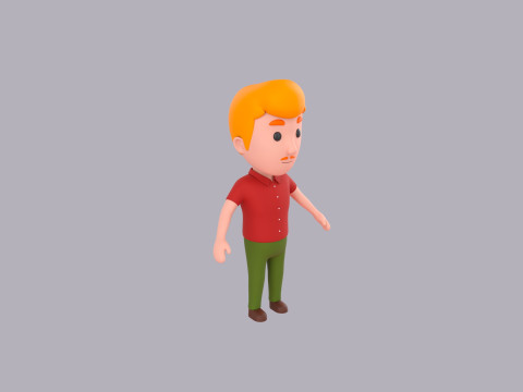 Cartoon Male Character Rigged 031 3Dモデル