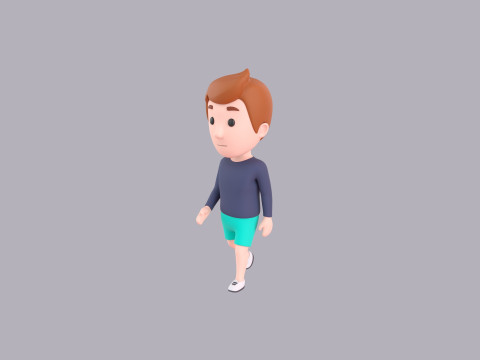 Cartoon Male Character Rigged 032 3D 모델