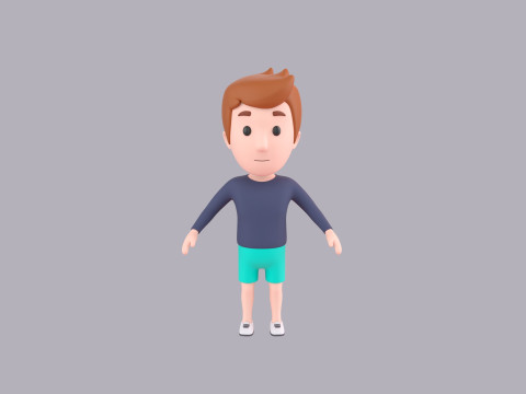 Cartoon Male Character Rigged 032 3D 모델