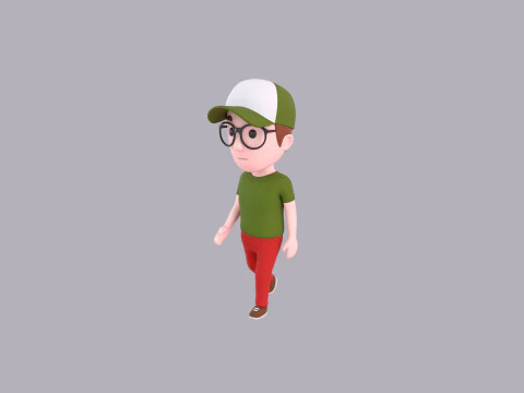 Cartoon Male Character Rigged 033 3D Model