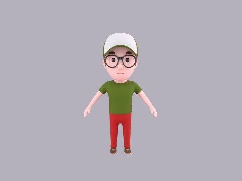 Cartoon Male Character Rigged 033 Modèle 3D