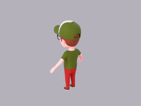 Cartoon Male Character Rigged 033 3D Model
