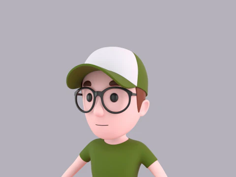 Cartoon Male Character Rigged 033 3D Model