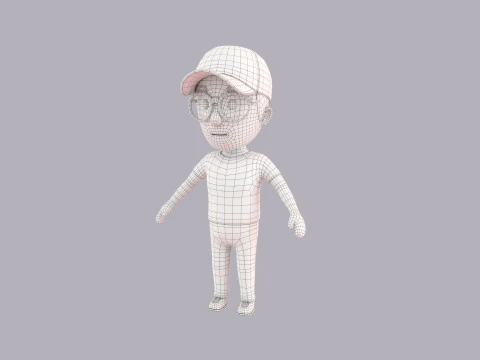 Cartoon Male Character Rigged 033 3D Model