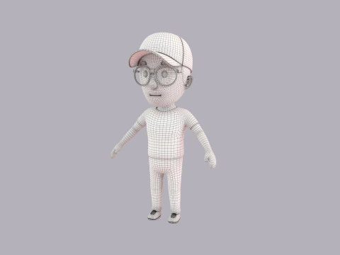 Cartoon Male Character Rigged 033 3D Model