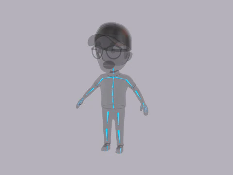 Cartoon Male Character Rigged 033 3D Model