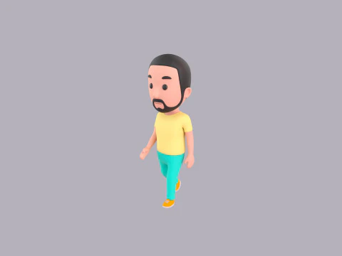Cartoon Male Character Rigged 034 3D Model