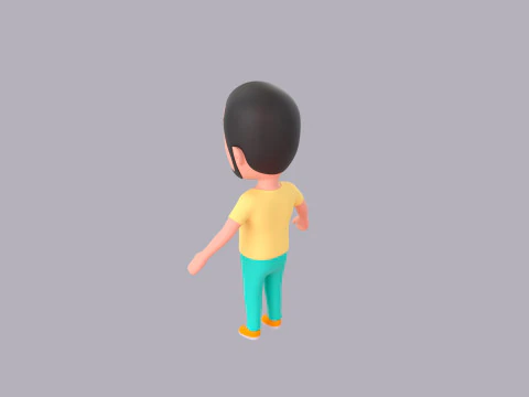 Cartoon Male Character Rigged 034 3D Model