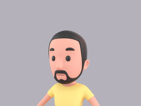 Cartoon Male Character Rigged 034 3D Model