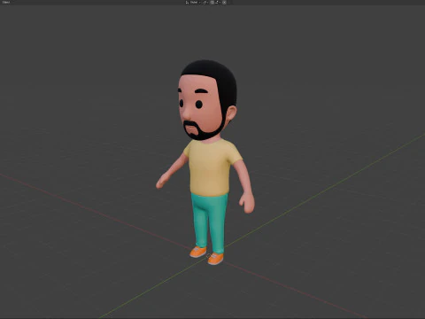 Cartoon Male Character Rigged 034 3D Model