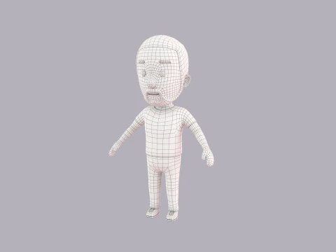 Cartoon Male Character Rigged 034 3D Model