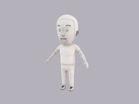 Cartoon Male Character Rigged 034 3D Model