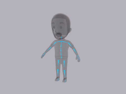 Cartoon Male Character Rigged 034 3D Model