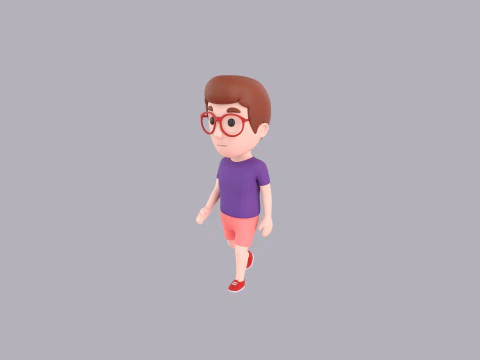Cartoon Male Character Rigged 035 3D Model