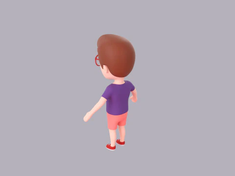 Cartoon Male Character Rigged 035 3D Model