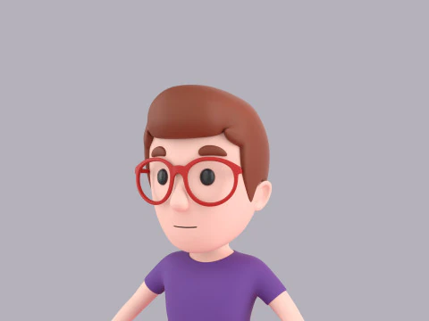 Cartoon Male Character Rigged 035 3D Model