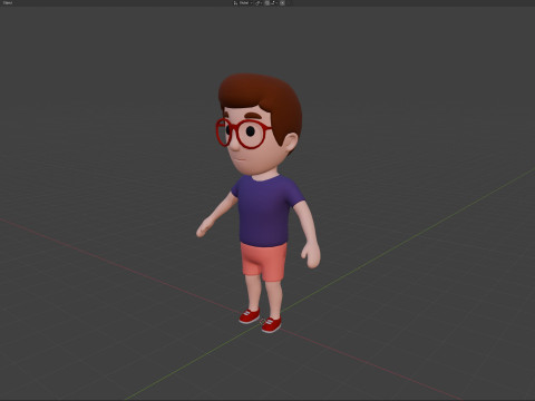 Cartoon Male Character Rigged 035 3D Модель