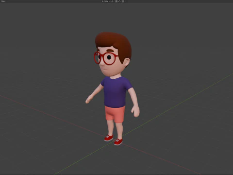 Cartoon Male Character Rigged 035 3D Model