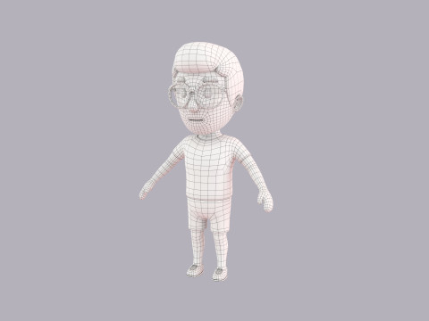 Cartoon Male Character Rigged 035 3D Модель