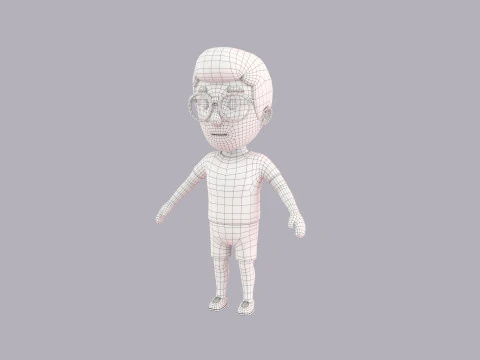 Cartoon Male Character Rigged 035 3D Model