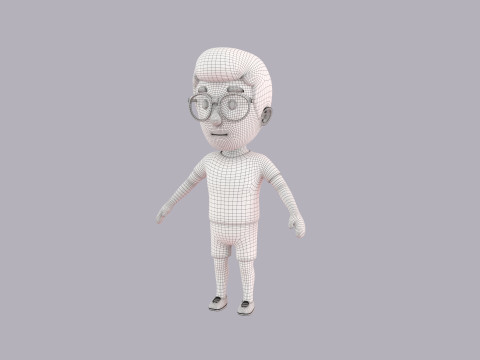 Cartoon Male Character Rigged 035 3D Модель