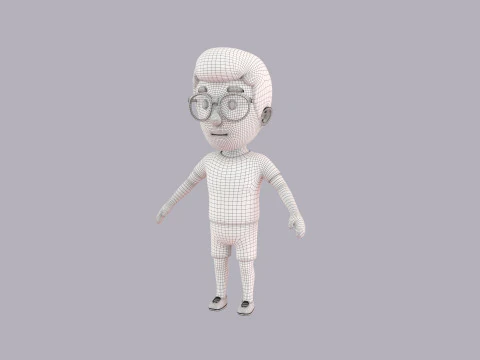 Cartoon Male Character Rigged 035 3D Model