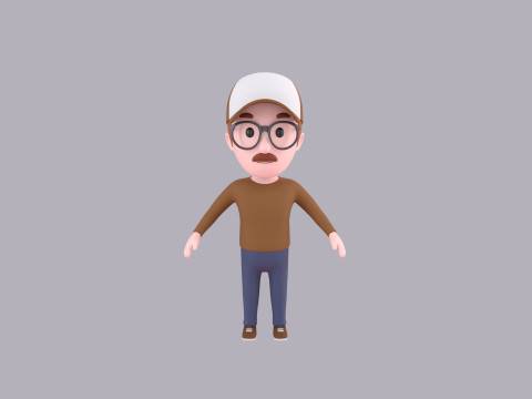 Cartoon Male Character Rigged 036 3Dモデル