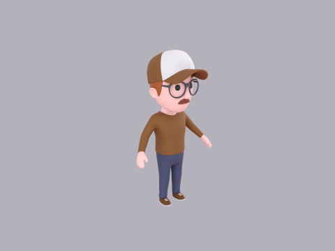 Cartoon Male Character Rigged 036 3Dモデル