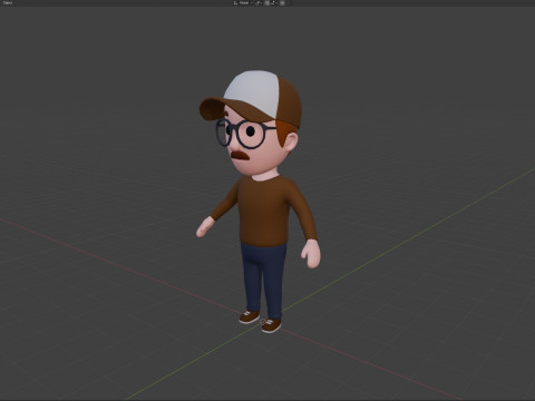 Cartoon Male Character Rigged 036 3Dモデル