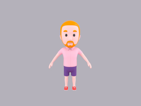 Cartoon Male Character Rigged 037 Modèle 3D
