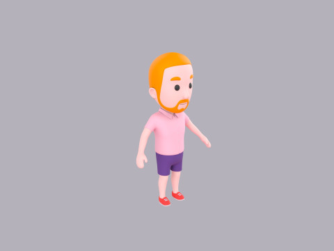 Cartoon Male Character Rigged 037 Modèle 3D