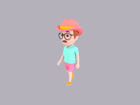 Cartoon Male Character Rigged 038 Model 3D