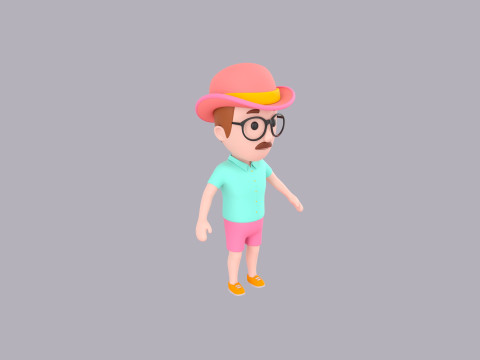 Cartoon Male Character Rigged 038 Model 3D