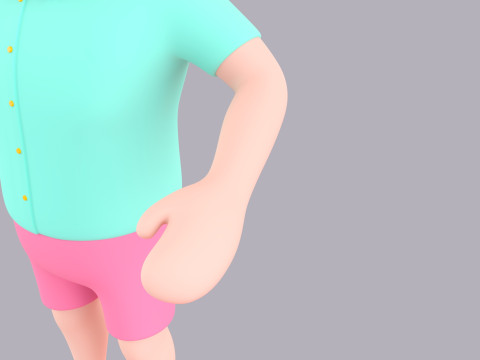 Cartoon Male Character Rigged 038 Model 3D