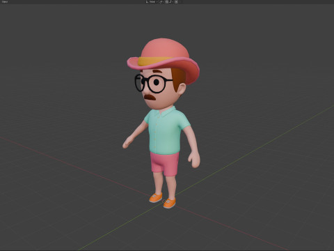 Cartoon Male Character Rigged 038 Model 3D