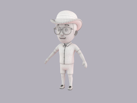Cartoon Male Character Rigged 038 Model 3D