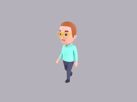 Cartoon Male Character Rigged 039 3D Model