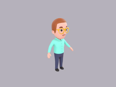 Cartoon Male Character Rigged 039 3D Model