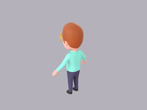 Cartoon Male Character Rigged 039 3D Model