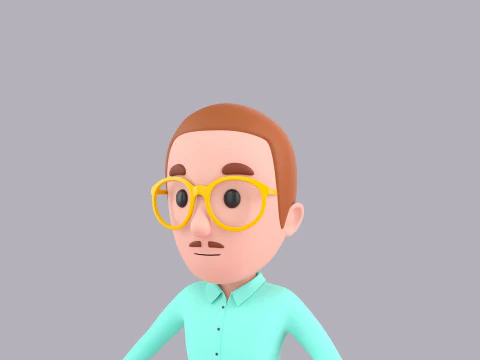 Cartoon Male Character Rigged 039 3D Model