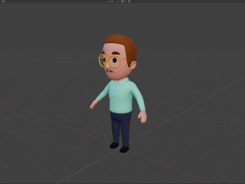 Cartoon Male Character Rigged 039 3D Model