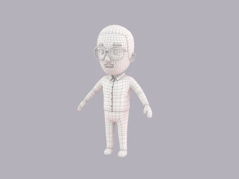 Cartoon Male Character Rigged 039 3D Model