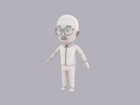 Cartoon Male Character Rigged 039 3D Model