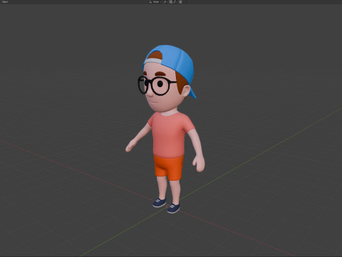 Cartoon Male Character Rigged 040 Model 3D