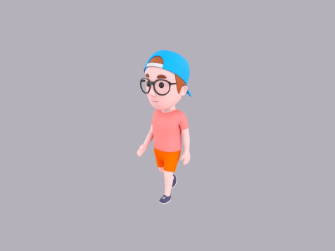Cartoon Male Character Rigged 040 Model 3D