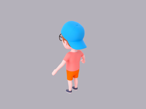 Cartoon Male Character Rigged 040 Model 3D