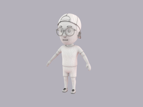 Cartoon Male Character Rigged 040 Model 3D