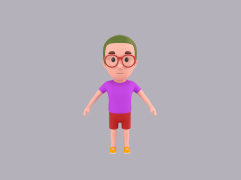 Cartoon Male Character Rigged 041 3Dモデル