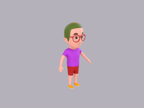 Cartoon Male Character Rigged 041 3Dモデル