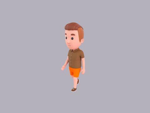Cartoon Male Character Rigged 042 3D 模型